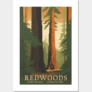 Redwoods National Park Vintage Travel Poster Posters and Art